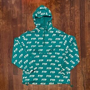 FTP Skateboarding All Over Logo Print Anorak Windbreaker Hoodie